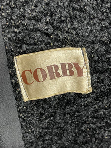 Original 1930's True Volup Inky Black Faux Fur Teddy Bear Coat by Corby - Bust 48*