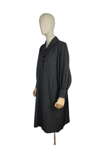 Original 1940's Charcoal Grey Lightweight Wool Coat by Harella - Bust 34 36 *