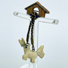 Load image into Gallery viewer, Original 1940&#39;s Brooch Featuring a Pair of Scottie Dogs Hanging From a Dog Kennel
