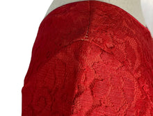 Load image into Gallery viewer, Fabulous Lipstick Red Vintage Lace Cocktail Dress with Front Bow - Bust 36
