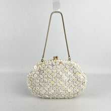 Load image into Gallery viewer, Vintage Iridescent Pastel Sequin Evening Bag with Glass Seed Beads - Made in Hong Kong
