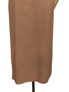 Original 1940’s Cafe Au Lait Crepe Dress with Bronze Beading - Perfect For Day or Evening Wear - Bust 36