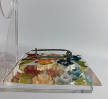 Load image into Gallery viewer, Large Original 1940&#39;s Reverse Carved Lucite Brooch with Flowers *
