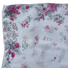 Load image into Gallery viewer, Original 1940&#39;s or 1950&#39;s Floral Silk Crepe Hankie in Soft Pink and White - Great Gift Idea
