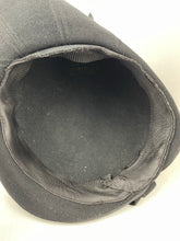 Load image into Gallery viewer, Exceptionally Beautiful 1930s Inky Black Felt Hat with High Brim and Bow Trim
