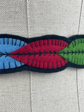 Load image into Gallery viewer, 1940&#39;s Style Felt Belt in Red, Pink, Blue and Green Made From a 1941 Pattern Using Pure Wool Felt - 28.5&quot; Waist 29&quot;&quot;
