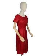 Load image into Gallery viewer, Fabulous Lipstick Red Vintage Lace Cocktail Dress with Front Bow - Bust 36
