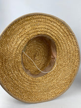 Load image into Gallery viewer, Original 1930&#39;s Wide Brimmed Natural Straw Hat with Cluster of Fabric Flowers
