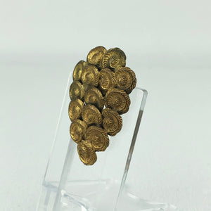 Vintage 1930s 1940s Gold Metal Ammonite Fur Clip