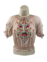 Load image into Gallery viewer, Original 1930’s Hungarian Embroidered Blouse in Pale Pink Crepe - Petite
