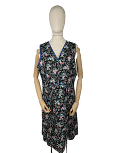 Original 1940's Volup Floral Cotton Apron - Would Make A Great Summer Dress - Bust 40 42 44