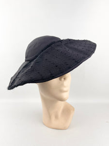 Fabulous 1950s New Look Black Hat with Net by Delmore