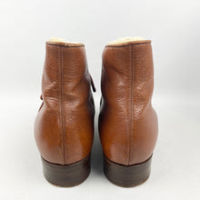 Load image into Gallery viewer, Original 1940&#39;s CC41 Liberty Tan Leather Fur Lined Boots - UK 5.5 6
