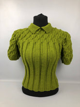 Load image into Gallery viewer, Reproduction 1940s Rib and Cable Knit Jumper - B36 38 40
