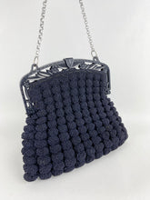 Load image into Gallery viewer, Original 1940s American Made Crochet Bag in Navy
