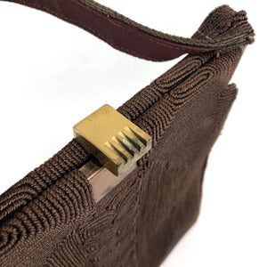 Original 1940's Corde Style Bag in Warm Chocolate Brown - Beautiful Shape - Single Handle