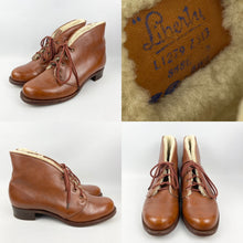 Load image into Gallery viewer, Original 1940&#39;s CC41 Liberty Tan Leather Fur Lined Boots - UK 5.5 6
