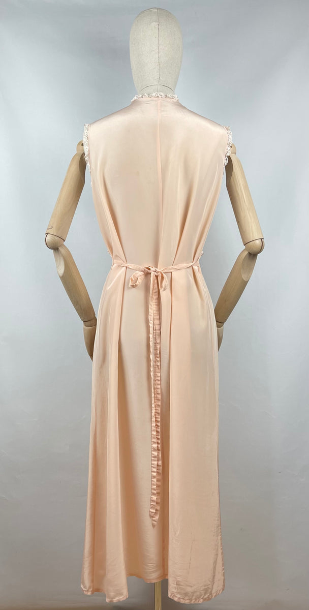 Original 1940s Nightdress by Rational with Lace Trim and Belt - Bust 4 ...