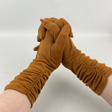 Load image into Gallery viewer, Vintage Chestnut Brown Nylon Gloves - Great Vintage Accessory
