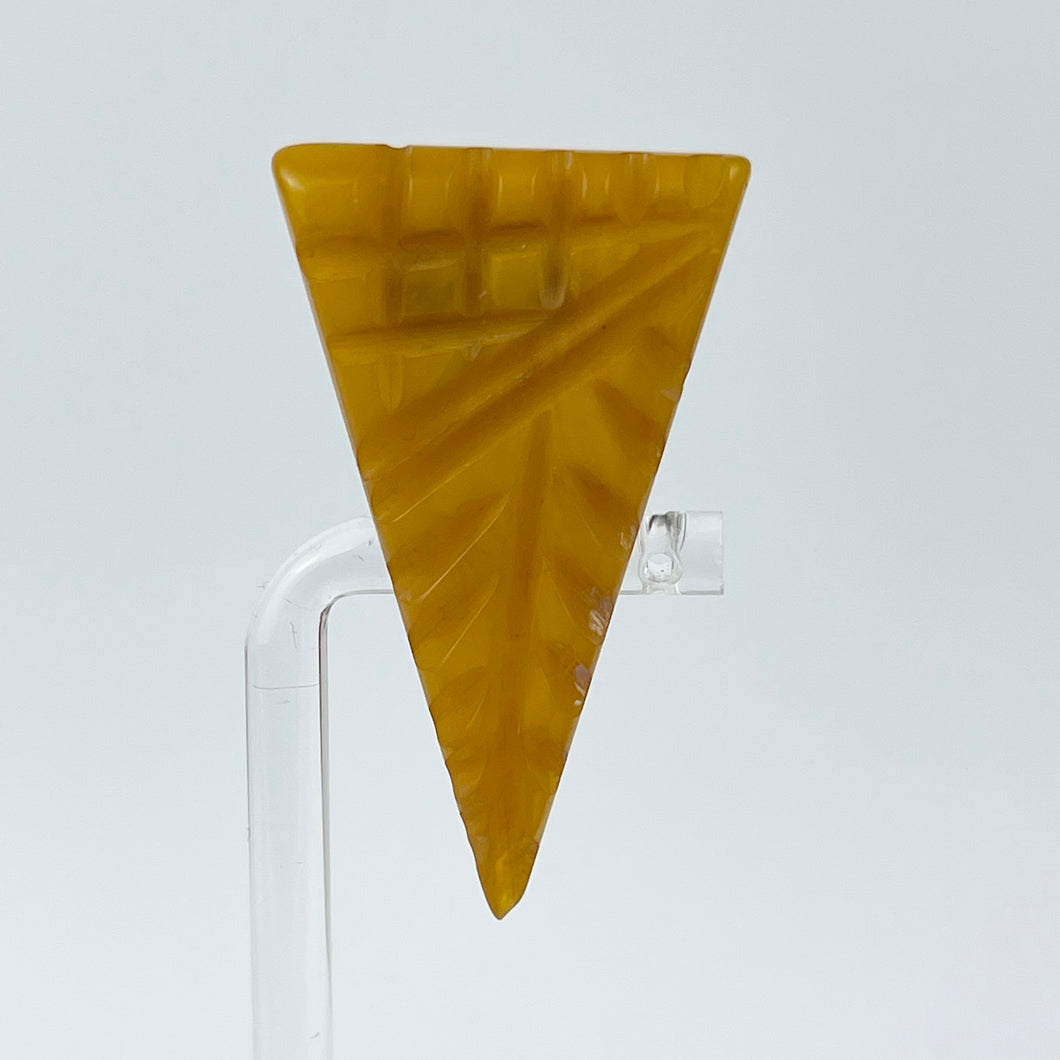 Fabulous Triangle Shaped Bakelite Dress Clip In Mustard