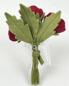 1940's Felt Flower Poppy Corsage - Pretty Posy Brooch