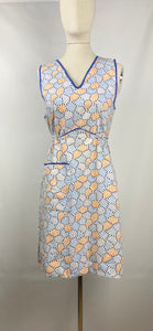 1940s Floral Cotton Apron - Would Make A Great Summer Dress - Bust 34 35 36 *