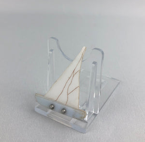 1940s White and Blue Sailing Boat Brooch - Make Do and Mend