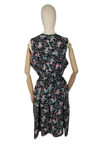 Original 1940's Volup Floral Cotton Apron - Would Make A Great Summer Dress - Bust 40 42 44