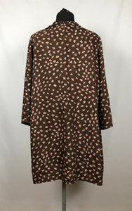 1940s Make Do and Mend Smock in Brown Floral - Bust 36 38