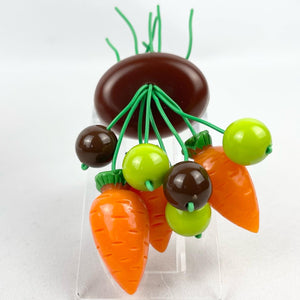 Fabulous Luxulite Carrot Brooch in Autumnal Brown, Green and Orange