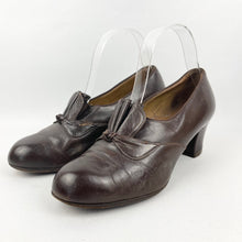 Load image into Gallery viewer, Original 1930&#39;s Brown Leather Court Shoes by Mirana - UK 4 4.5
