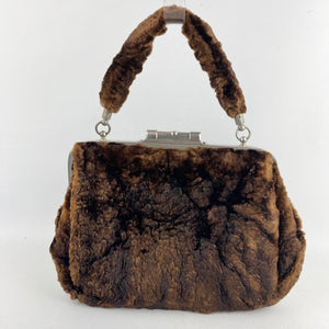Antique Victorian Genuine Fur Muff Bag with Coin Purse *