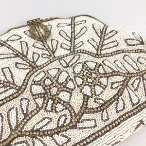 1940s 1950s French Evening Bag with Beautiful Beading
