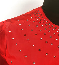 Load image into Gallery viewer, 1940s Red Grosgrain Paste Studded Jacket - B38
