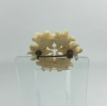 Load image into Gallery viewer, Vintage 1930s 1940s Cream Carved Edelweiss Circlet Brooch
