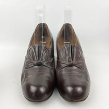 Load image into Gallery viewer, Original 1930&#39;s Brown Leather Court Shoes by Mirana - UK 4 4.5
