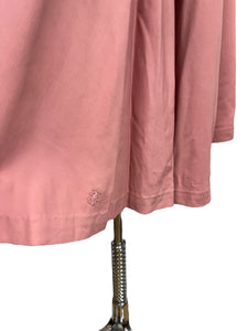 Original 1950's Dusky Pink Day Dress with Burgundy Buttons - Bust 36