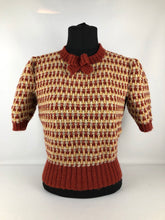 Load image into Gallery viewer, Reproduction 1940s Waffle Stripe Jumper Knitted from a Wartime Pattern - B 38 39 40 41 42
