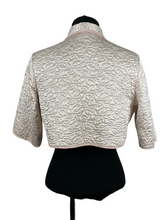 Load image into Gallery viewer, Original 1940&#39;s Quilted Bed Jacket with Beautiful Embroidery and Tie Neck - Bust 34 36
