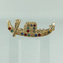 Load image into Gallery viewer, Vintage Gondola Brooch Set With Multicoloured Paste
