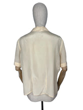 Load image into Gallery viewer, Original 1940&#39;s Cream Rayon Blouse with Embroidery - Make Do and Mend - Bust 40 42
