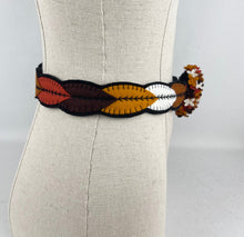 Load image into Gallery viewer, 1940&#39;s Style Colourful Felt Belt in Autumnal Shades Made From a 1941 Pattern Using Pure Wool Felt - Waist 36 37
