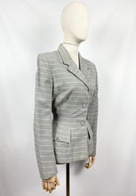 Load image into Gallery viewer, Original 1950s Trewarne Jacket in Grey and White Stripe - Slightly Wounded - Bust 36
