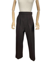 Load image into Gallery viewer, 1940&#39;s Reproduction Trousers in Dark Brown Thick Wool - Perfect for Winter - Waist 25 25.5
