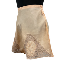 Load image into Gallery viewer, Original 1930&#39;s Pure Silk French Knickers With Lace Trim and Original Tag - Waist 25 26
