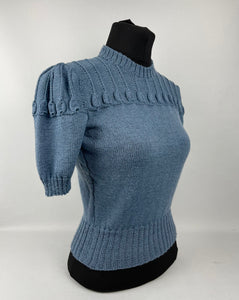 1940s Reproduction Jumper with Harebell Design on the Yoke and Sleeve Head - Bust 33"/34"