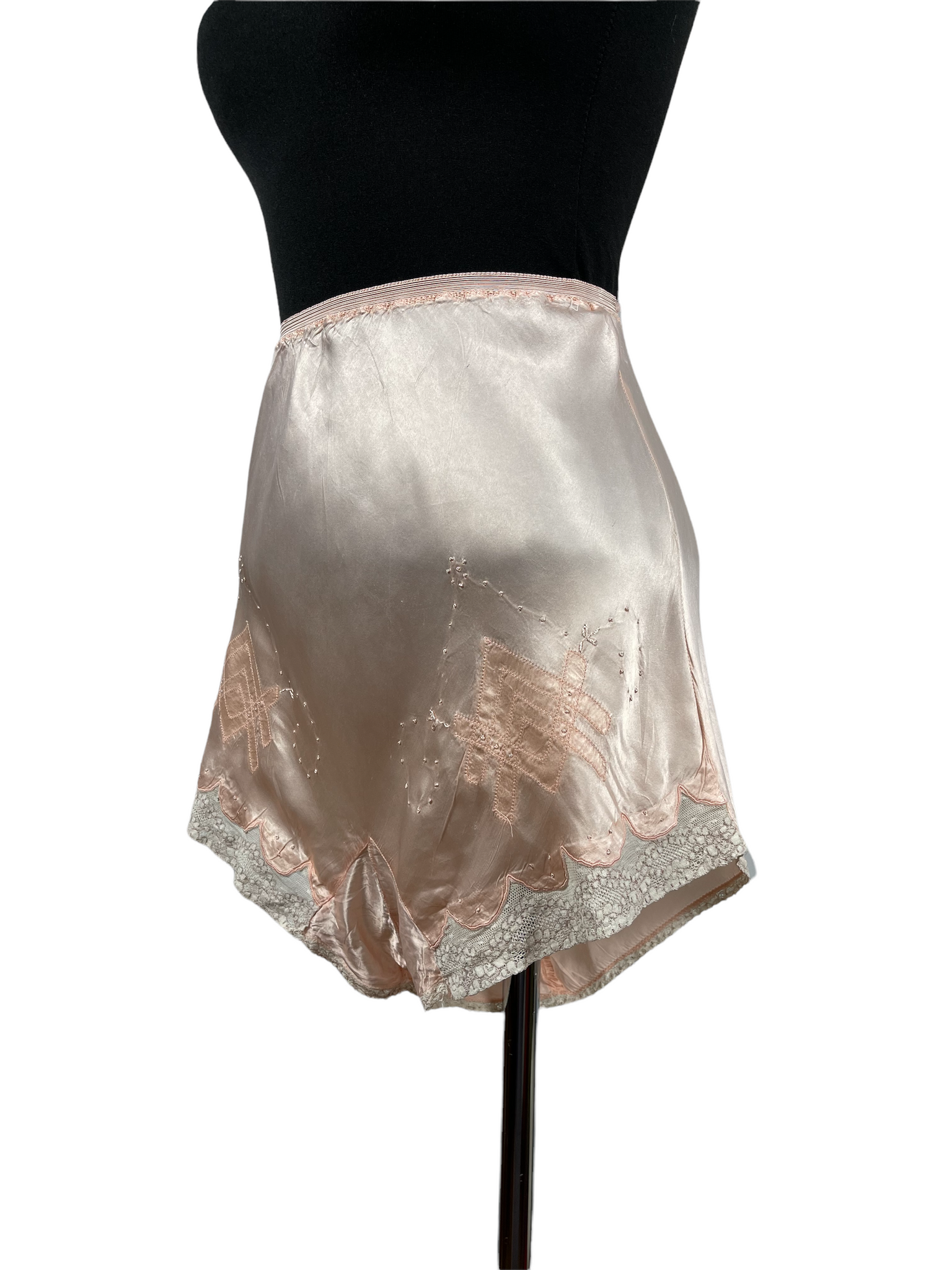 Original 1930's Palest Pink Satin French Knickers with Lace Trim - Vin –  1940s Style For You