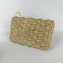 Load image into Gallery viewer, Original 1940&#39;s or 1950&#39;s Cream Crochet Clutch Bag - Neat Vintage Purse
