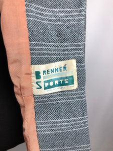 Original 1940s CC41 Stripe Wool Sports Jacket by Brenner - B34