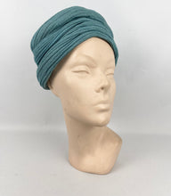 Load image into Gallery viewer, Original 1940’s Sea Foam Green Fabric Turban - Fabulous Vintage Hat
